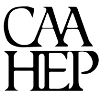 black and white caahep logo