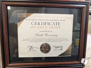 image of the award certificate