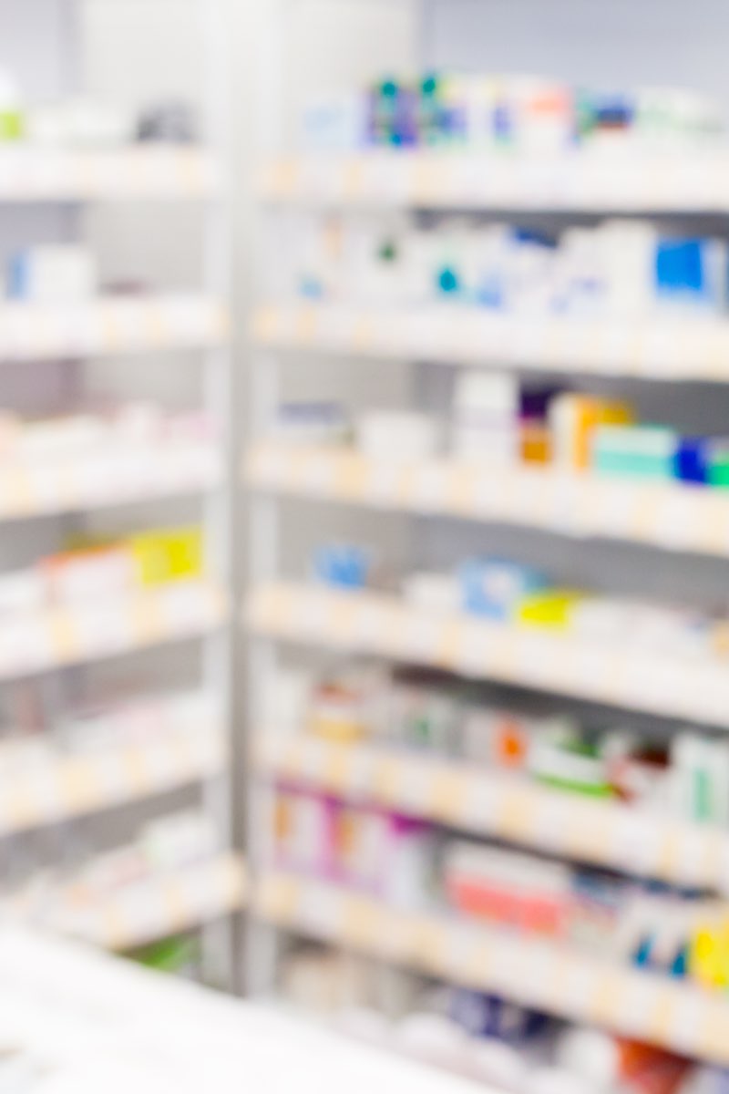 Pharmacy shelves