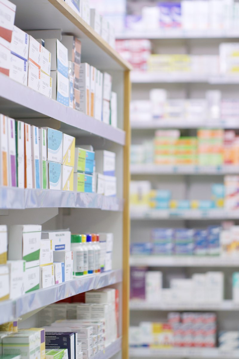 Pharmacy shelves