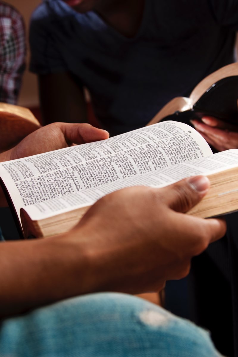 Group of people reading Bible