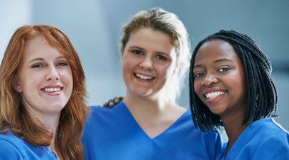 Group of nursing students smiling
