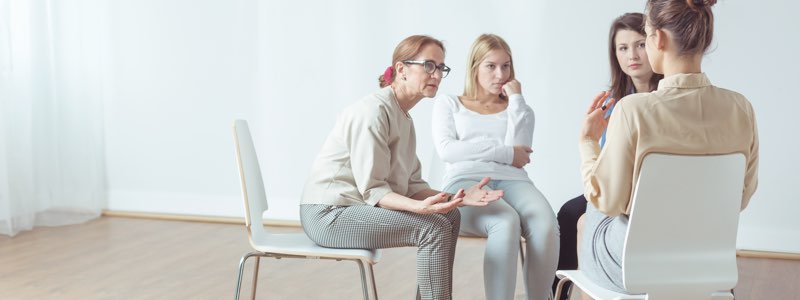 Female group therapy session