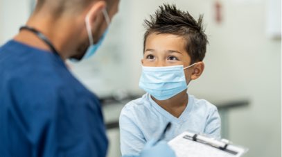 Healthcare professional with child