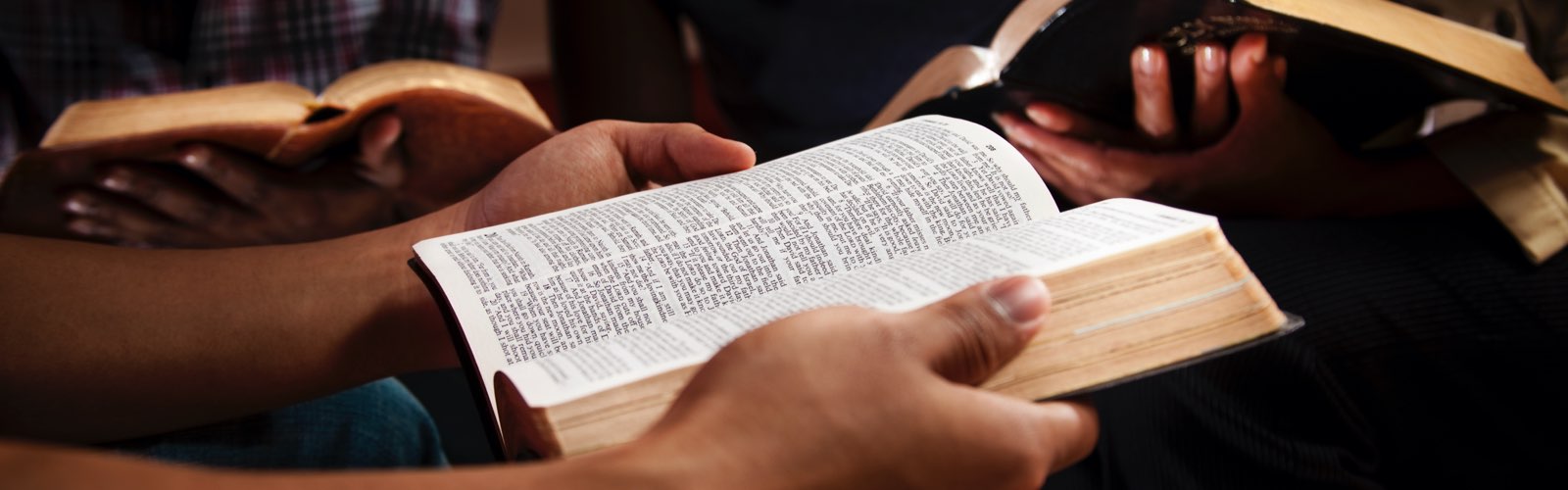 Group of students studying Bibles