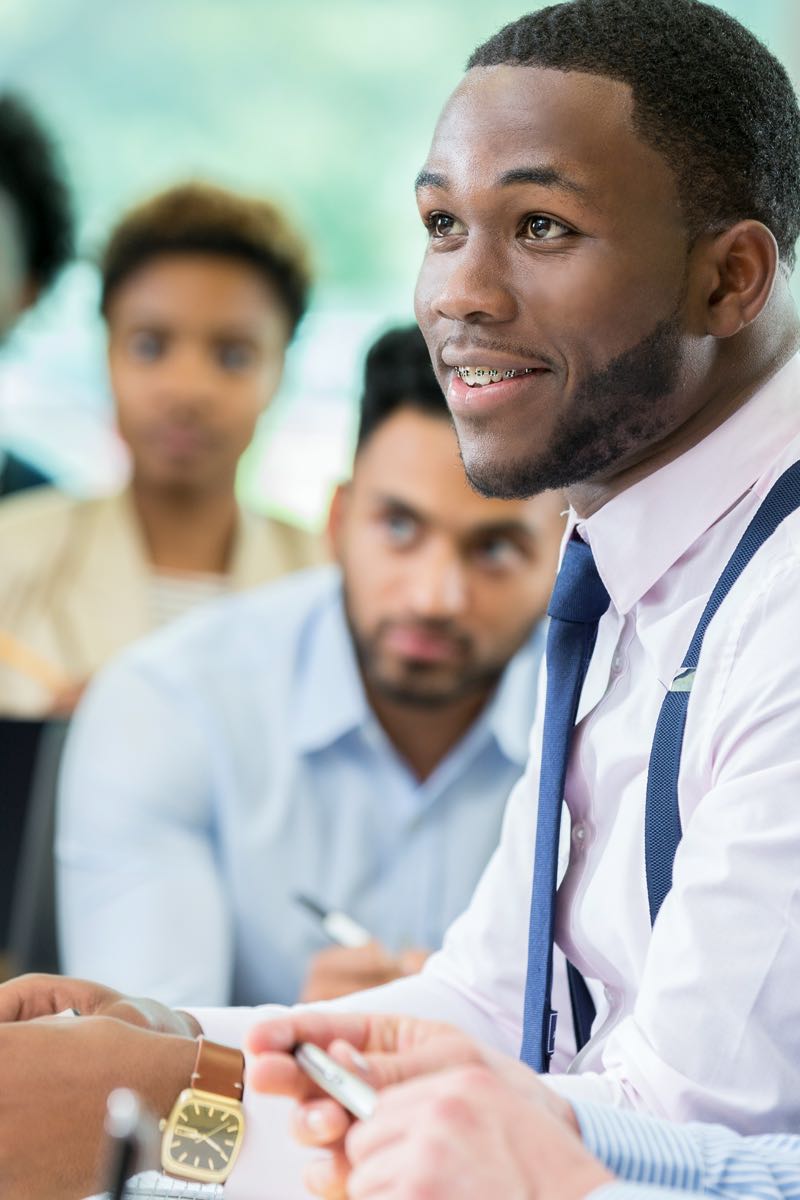 Criminal Justice professional in office consulting