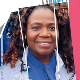 Nathalie Bailey headshot in a white coat